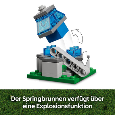LEGO Minecraft Angriff des Ghast-Ballons - Gaming Spielzeug - Steves Haus, 4 Minifiguren - Iron Golem Figur & explodierender Brunnen Funktion - Geschenk für Jungen, Mädchen & Fans ab 10 Jahren - 21273