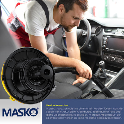 MASKO® Industriestaubsauger Staubsauger Nass Trocken Sauger Edelstahl 2300W + Steckdose | Blasfunktion | Trocken-Saugen & Nass-Saugen | Push&Clean | Industrie-Sauger mit & ohne Beutel | beutellos
