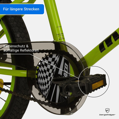 Bergsteiger Monaco 20 Zoll BMX, Kinderfahrrad, geeignet für 6, 7, 8, 9 Jahre, Freestyle, 4 Stahl Pegs, Kettenschutz, Freilauf