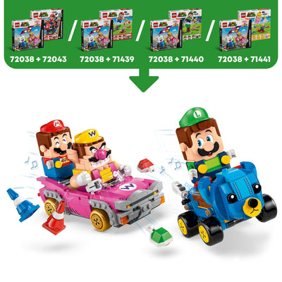 LEGO Super Mario: Mario Kart - Wario & König Buu Huu - Interaktives Spielzeug mit 2 Autos und 2 Figuren zum Spielen und Ausstellen - Gaming Geschenk für Jungen und Mädchen ab 8 Jahren - 72038