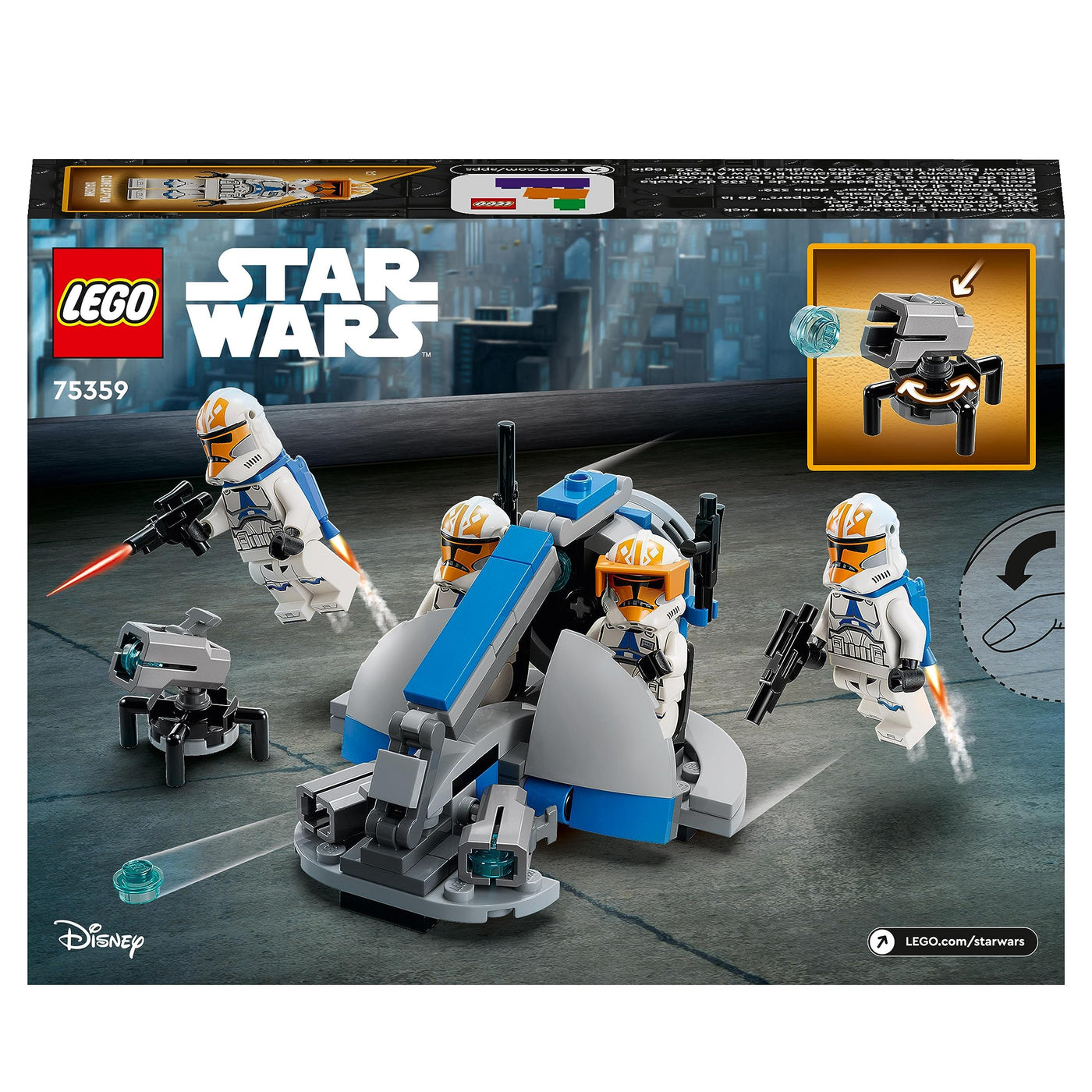 LEGO 75359 Star Wars Ahsokas Clone Trooper der 332. Kompanie – Battle Pack, The Clone Wars Spielzeug-Set mit Speeder-Fahrzeug inkl. Shootern und Minifiguren, kleine Geschenkidee für Kinder ab 6 Jahren