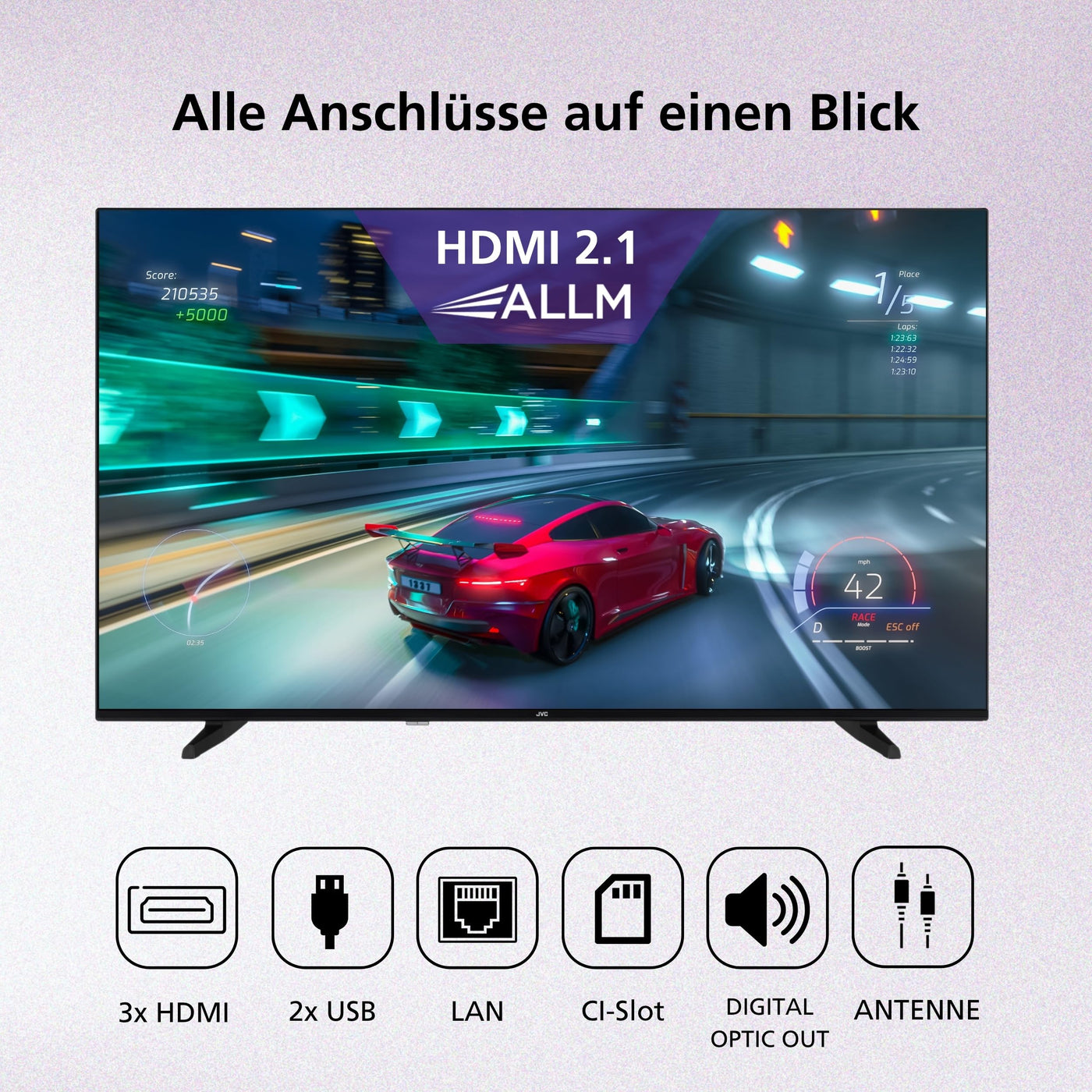 JVC Fernseher 50 Zoll Fire TV 4K QLED Smart TV mit Dolby Vision HDR, Dolby Atmos, Alexa Sprachsteuerung und Triple Tuner, UHD Fernseher LT-50VRQ3555 (2026)