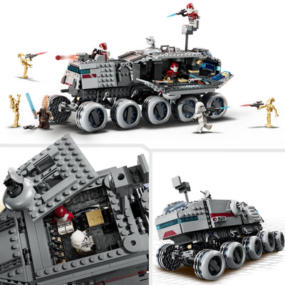 LEGO Star Wars: The Clone Wars Republikanischer Juggernaut - Spielzeug mit Transportfahrzeug - Bauset mit Lichtschwert - Kreatives Spielzeug für Kinder und Erwachsene Fans - 75413