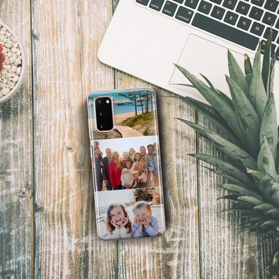 TULLUN Personalisierte Handyhülle für Samsung Galaxy A35 - Ihr Eigenes Collage Bild Foto Idee Design Stil Brauch Soft Gel Schutzhülle HandyHülle - Collage mit 3 horizontalen Fotos