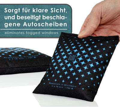 King Kong State Luftentfeuchter für Autos - 2x 500g Entfeuchter-Kissen für beschlagene Autoscheiben - mit wiederverwendbarer Antibeschlag-Füllung