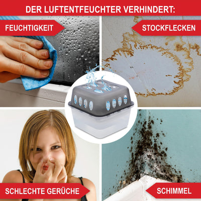 ONBEST großes Luftentfeuchter Set - 4x Entfeuchter mit 8x 400g Nachfüllbeutel Granulat – Gegen Feuchtigkeit, Schimmel & schlechte Gerüche – Raumentfeuchter ohne Strom