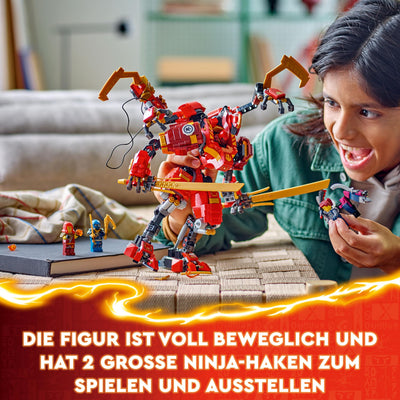 LEGO NINJAGO Kais Ninja-Kletter-Mech Set, Ninja-Spielzeug mit baubarer Actionfigur und 4 Mini-Figuren, Abenteuer-Set für Kinder, Geschenk zum Geburtstag für 9-jährige Jungs und Mädchen 71812