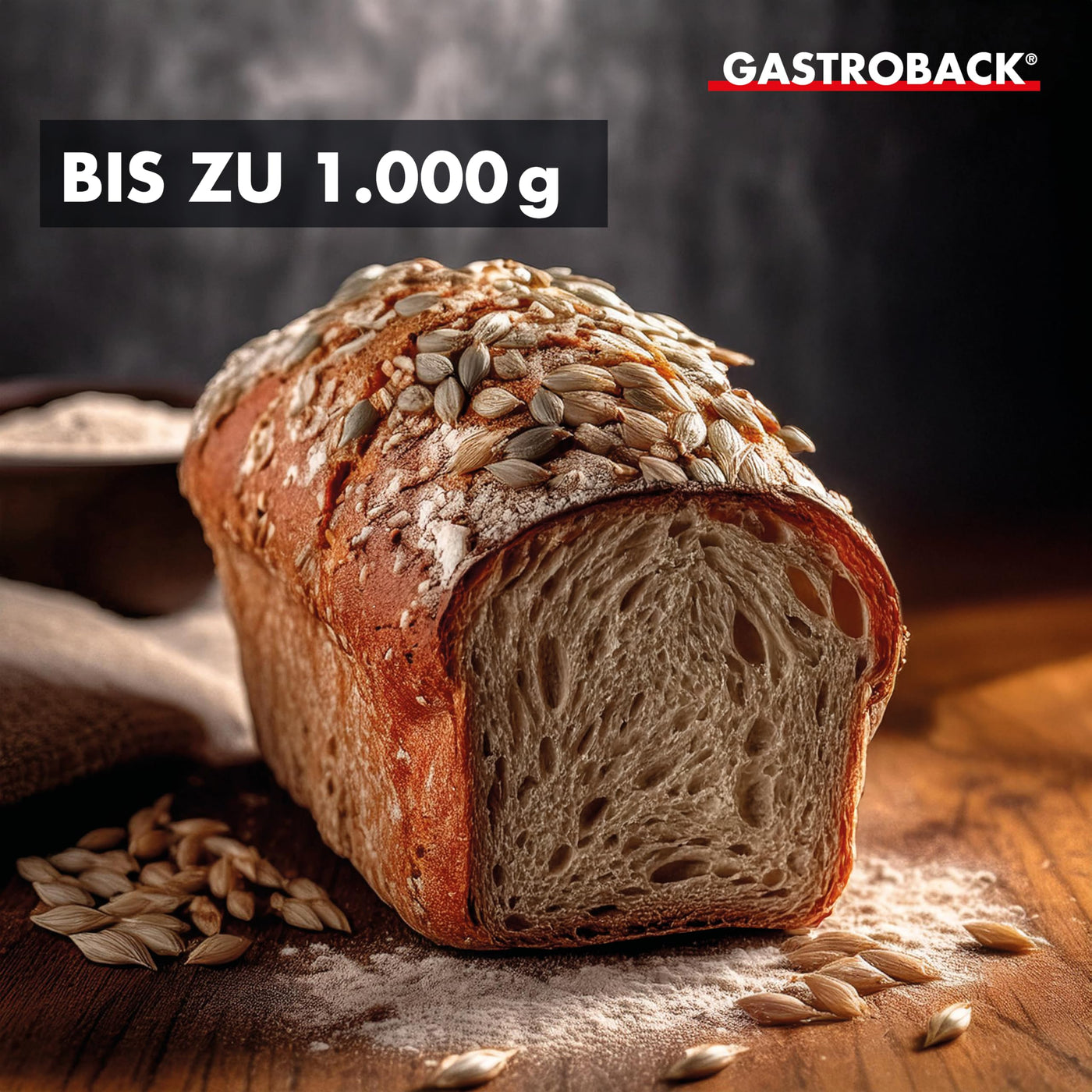 GASTROBACK Brotbackautomat Advance - Vollautomatische Brotbackmaschine + 18 Programmen inkl. Joghurtmaschine, Timer-Funktion, Zutatenfach, Sichtfenster, Brotautomat / Backmaschine in Edelstahl Optik