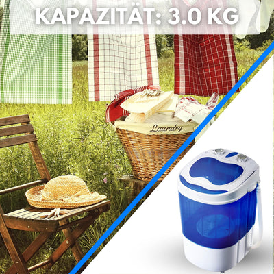 Steinborg Mini Waschmaschine mit Schleuder | Waschautomat bis 3 KG | Reisewaschmaschine | Miniwaschmaschine | Camping Mobile Waschmaschine | Toploader | (1 Kammer)