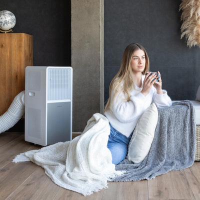 Cecotec - Mobile Klimageräte ForceClima 9450 Style Heating, 9000 BTU, Abdeckungsbereich 25 m2, Fernbedienung, Berührung, LED -Bildschirm, 5 Modi, 2 Geschwindigkeiten, Wärmepumpe, Timer