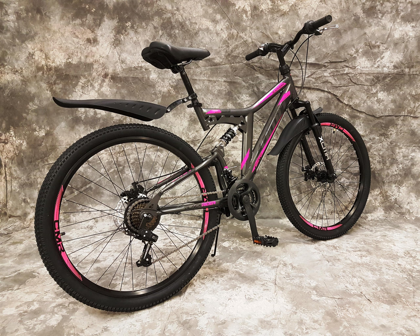 26 Zoll MTB Blackrider Vollgefedert 21-Gang Kettenschaltung mit Scheibenbremsen NEU 2638-ANTRA-PINK Bitte BEACHTEN AB 155 cm KÖPERGRÖSSE GEEIGNET !!!!!!!