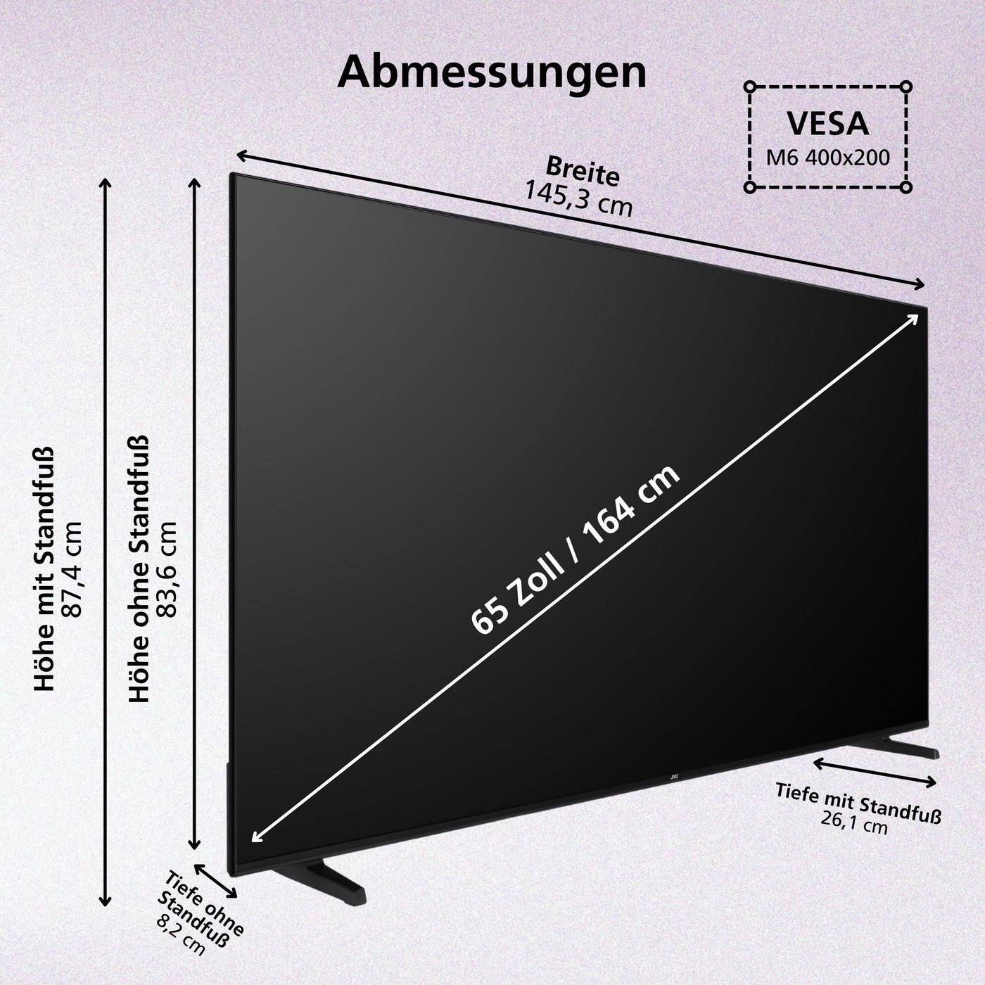 JVC Fernseher 65 Zoll Fire TV 4K QLED Smart TV mit Dolby Vision HDR, Dolby Atmos, Alexa Sprachsteuerung und Triple Tuner, UHD Fernseher LT-65VRQ3555 (2026)