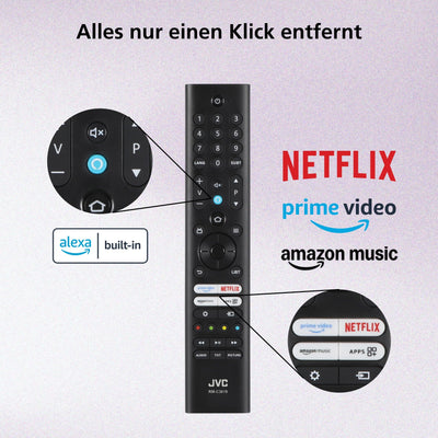 JVC Fernseher 50 Zoll Fire TV 4K QLED Smart TV mit Dolby Vision HDR, Dolby Atmos, Alexa Sprachsteuerung und Triple Tuner, UHD Fernseher LT-50VRQ3555 (2026)