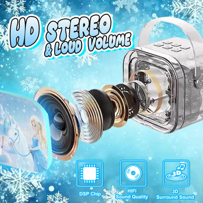 GirliGlee Kinder Mikrofon,Mädchen Spielzeug,Karaoke Maschine für Mädchen,Bluetooth Karaoke Box Anlage mit 2 Mikrofonen, Frozen Geschenke für Mädchen 3 4 5 6 7 8 9 Jahre