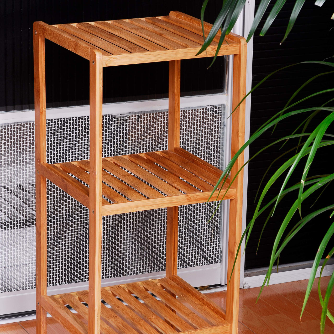 Relaxdays Badregal Bambus mit 3 Ablagen HBT: 79 x 33 x 33 cm Schickes Standregal aus natürlichem Holz Bambusregal als Küchenregal oder Holzregal zur Aufbewahrung und Lagerung im Badezimmer, natur