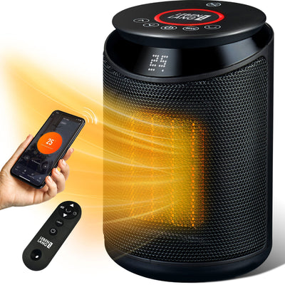 LEBENLANG Keramik Heizlüfter energiesparend leise - inkl. App & WiFi, Fernbedienung | 2000W Elektrische, keramik für Innenraum | Electric heater heizstrahler eco heat | Eco Warm