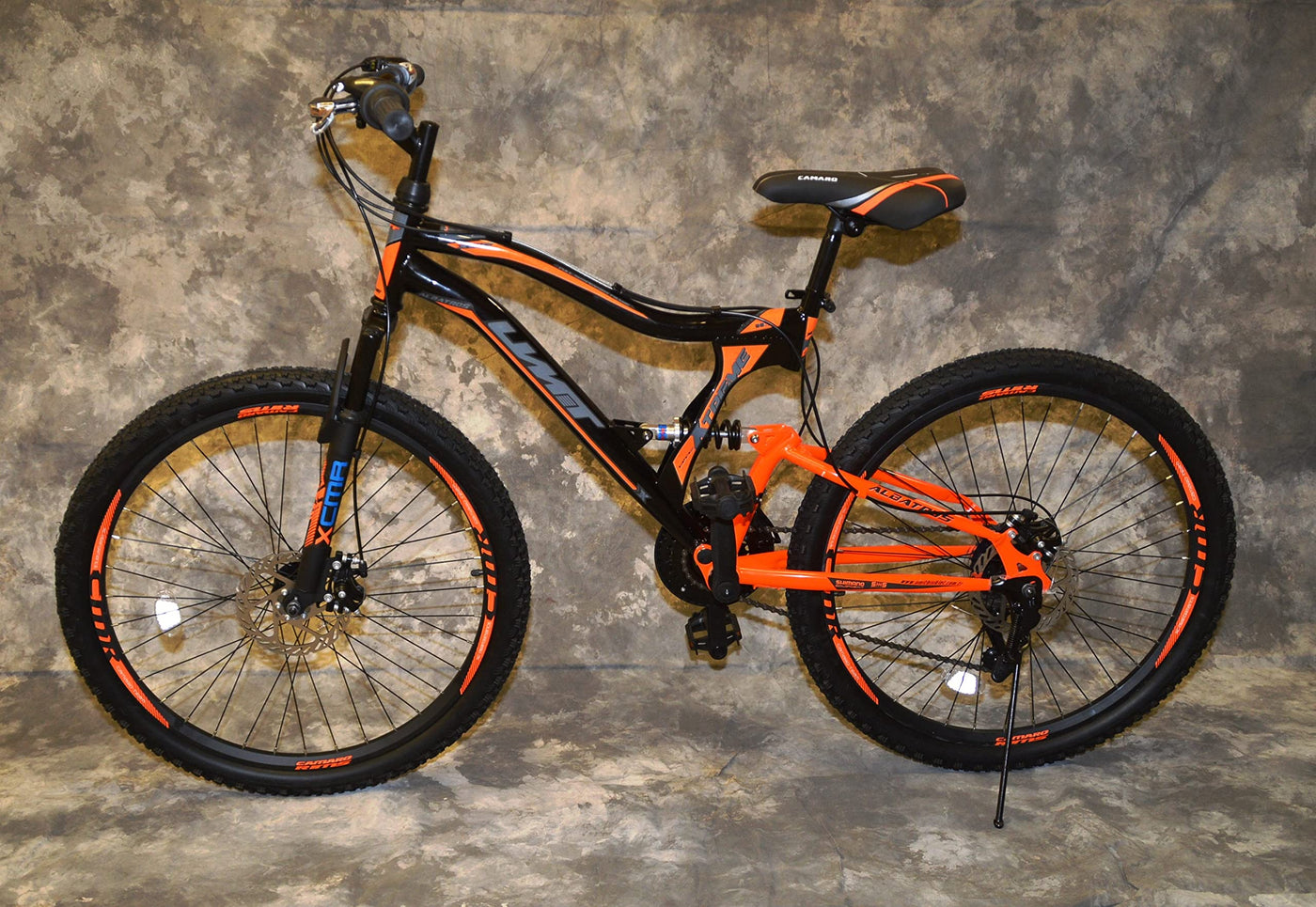 Generisch 24 Zoll MTB Albatros Vollgefedert, 21-Gang Kettenschaltung, Scheibenbremsen NEU 2459-SCHWARZ-ORANGE Bitte BEACHTEN AB 138 cm KÖPERGRÖSSE GEEIGNET !!!!!!!