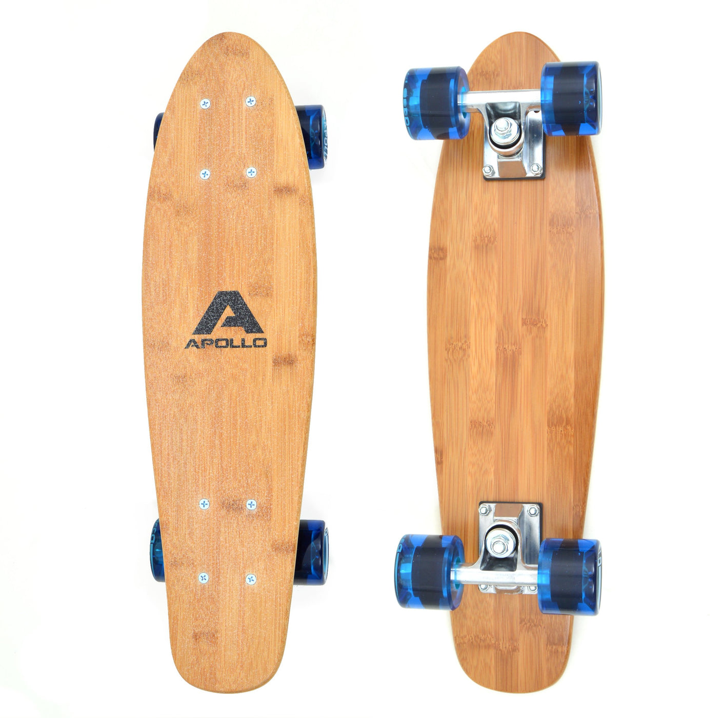 Apollo Fancy Skateboard, Vintage Mini Cruiser | Komplett, 22.5inch | Mini-Board mit Holz Deck | Mini Skateboard mit und ohne LED Wheels | Skateboard Kinder ab 8 Jahre Altersempfehlung