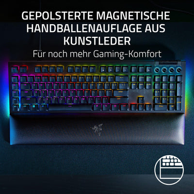Razer BlackWidow V4 - Mechanische Gaming-Tastatur - Razer Snap Tap (Mechanische Yellow Switches, 6 Makro-Tasten, Doubleshot-ABS-Tastenkappen, Chroma RGB) QWERTZ DE-Layout | Schwarz