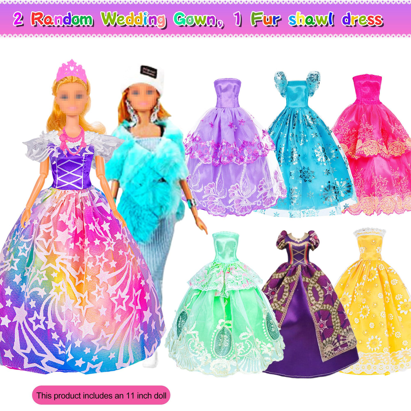 107pcs 11.5 Zoll Mädchen Puppe mit Kleidung Zubehör und Schrank, Gepäck, Schal mit Kleid, Prinzessin Kleider, Mode Kleider, Outfits, Schuhe... Puppe Dress Up Spielzeug für Mädchen (einschließen Puppe)