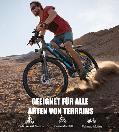 VARUN E Bike, 27,5 Zoll E-Mountainbike Herren Damen, APP-Modell, 48V13Ah Akku, LCD-Display mit 5 Fahrstufen, 21-Gang, Elektrofahrrad für Erwachsene, Reichweite Max 110KM