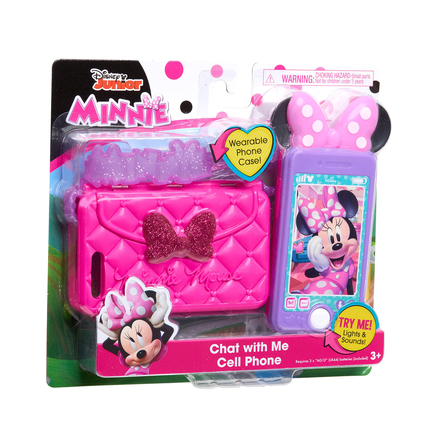 Minnie Mouse Disney Junior Chat with Me Spiel-Handy-Set mit Lichtern und Soundeffekten, Kinderspielzeug ab 3 Jahren von Just Play