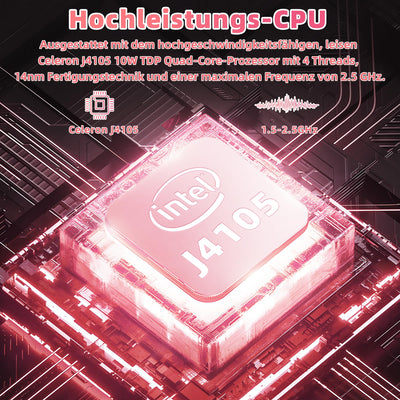Fsjun 14 Zoll Laptop Roségold, FHD Display, 4 Kern Prozessor Celeron J4105, 8GB DDR4 RAM, 512GB SSD, Webcam, WiFi, USB 3.0 x2, Mini-HDMI, Ultra-dünn, Notebook für Anfänger, DE Tastaturschutz