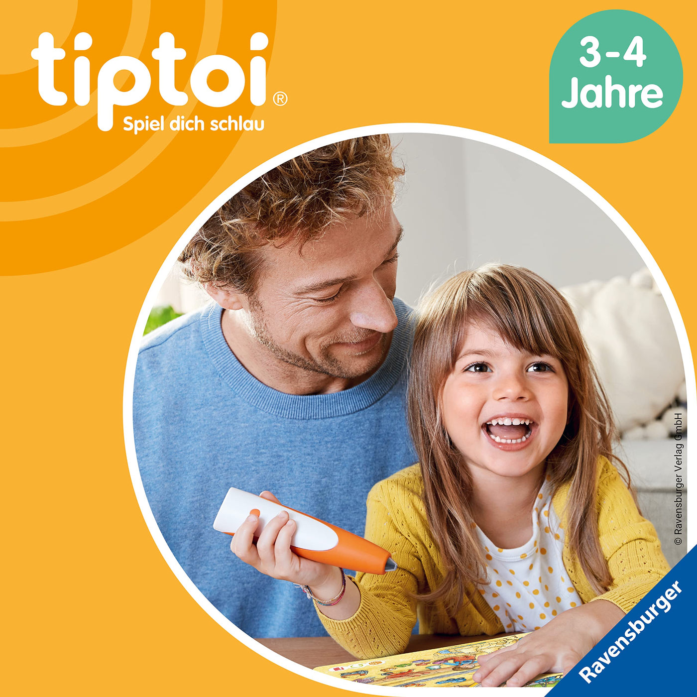 Ravensburger tiptoi Stift und Wörter-Bilderbuch Kindergarten - Lernspielzeug für Kinder ab 3 Jahren - Stylus mit überragender Audioqualität, Akku und Soft-Grip-Hülle - Grün, Orange, Silber - 00113