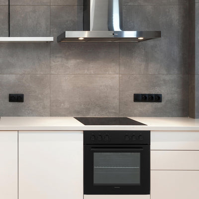 Telefunken ECH65A-B2 Einbauherd-Set | Elektro-Herd-Kochfeld-Kombination | Backofen mit Grill und Umluft | Rahmenloses Glaskeramik-Kochfeld mit 4 Zonen | 65 Liter | 60 cm | Edelstahl