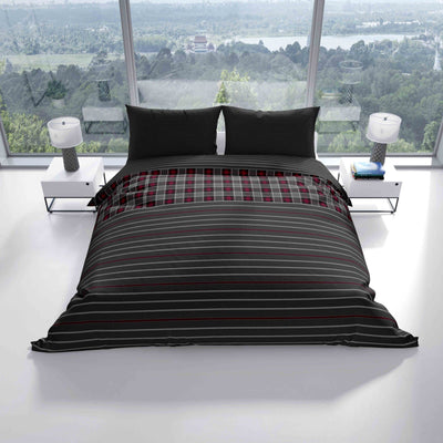 Leonado Vicenti - Bettwäsche grau Baumwolle 135x200 155x220 200x200 200x220 gestreift modern Schlafzimmer Garnitur Set Bezug Decke