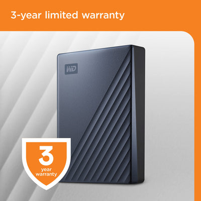 WD My Passport Ultra externe Festplatte 5 TB (mobiler Speicher, Metallgehäuse, herunterladbare Software, automatische Backups, Passwortschutz) Blau - auch kompatibel mit PC, Xbox, PS4 und PS5