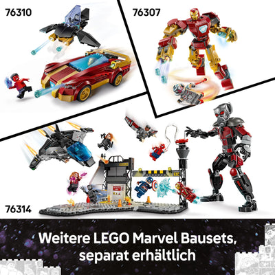 LEGO Marvel: Marvel Logo & Minifiguren - Sammlerstück inkl. Hulk, Thor, Iron Man, Black Widow und Captain America - Bauset mit Avengers Figuren - Geschenk für Jungen und Mädchen ab 12 Jahren 76313