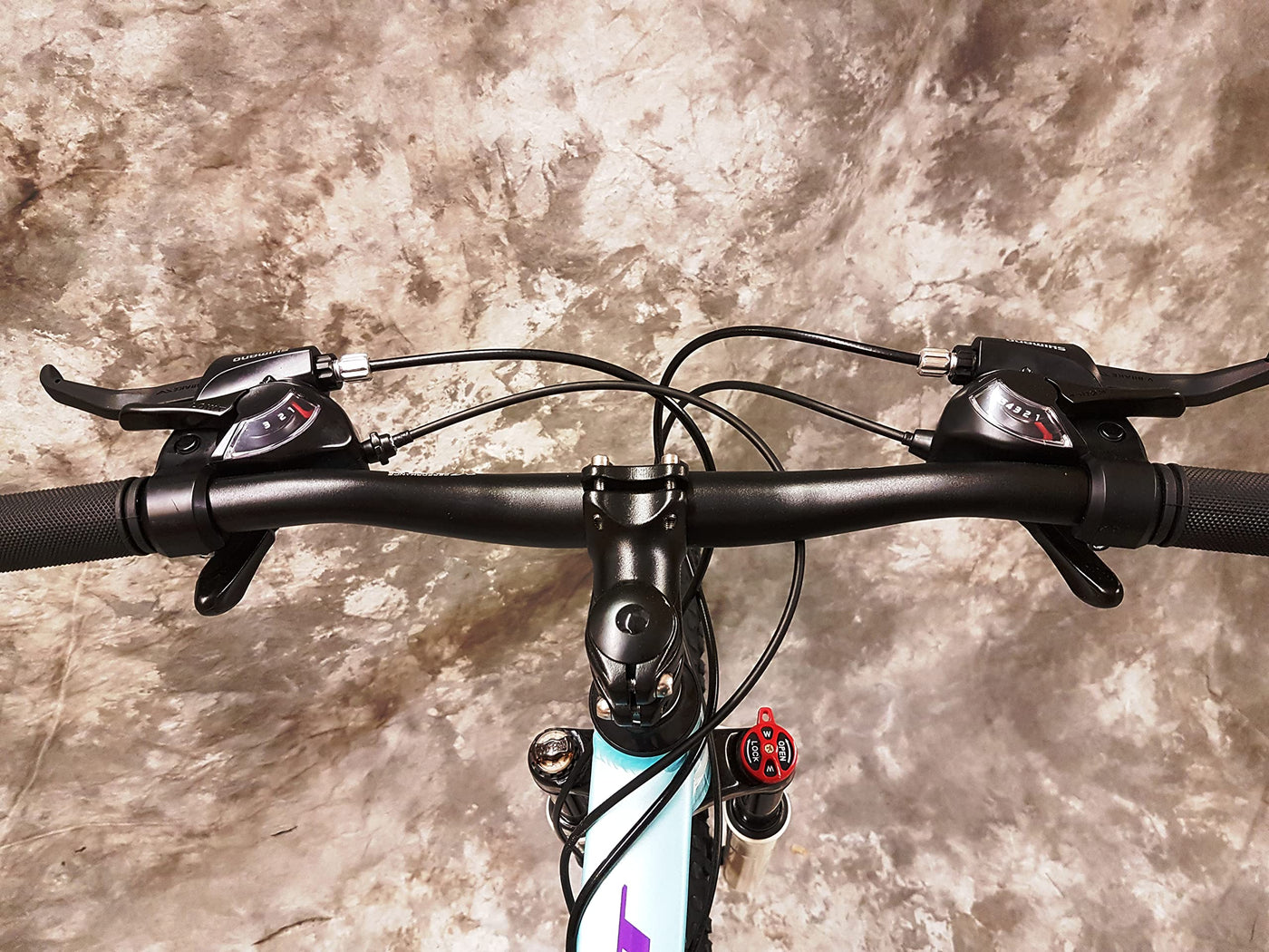 Generisch 26 Zoll Aluminium Damen Mountainbike Gefedert mit 21-Gang Daumenklickkettenschaltung, Scheibenbremsen NEU 2670-Türkis-Weiss, Bitte BEACHTEN AB 155 cm KÖPERGRÖSSE GEEIGNET !!!!!!!