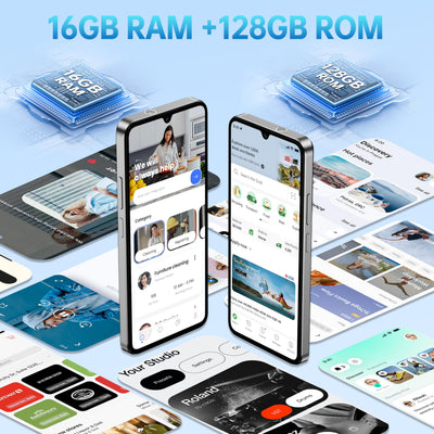 OUKITEL C60 Handy Ohne Vertrag Android 15-16GB+128GB 10000mAh Smartphone Ohne Vertrag 6.88 Zoll 90Hz 13MP+5MP Kamera 120LM Taschenlampe,Lautsprecher,GPS, Dual SIM 4G Simlockfreie Handys,Blau