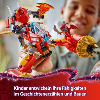 LEGO NINJAGO Kais Sturmreiter-Mech - Fliegendes Motorrad Spielzeug mit 3 Minifiguren - Mech mit beweglichem Kopf, Armen und Beinen - Bauspielzeug - Geschenk für Jungen & Mädchen ab 7 Jahren 71830