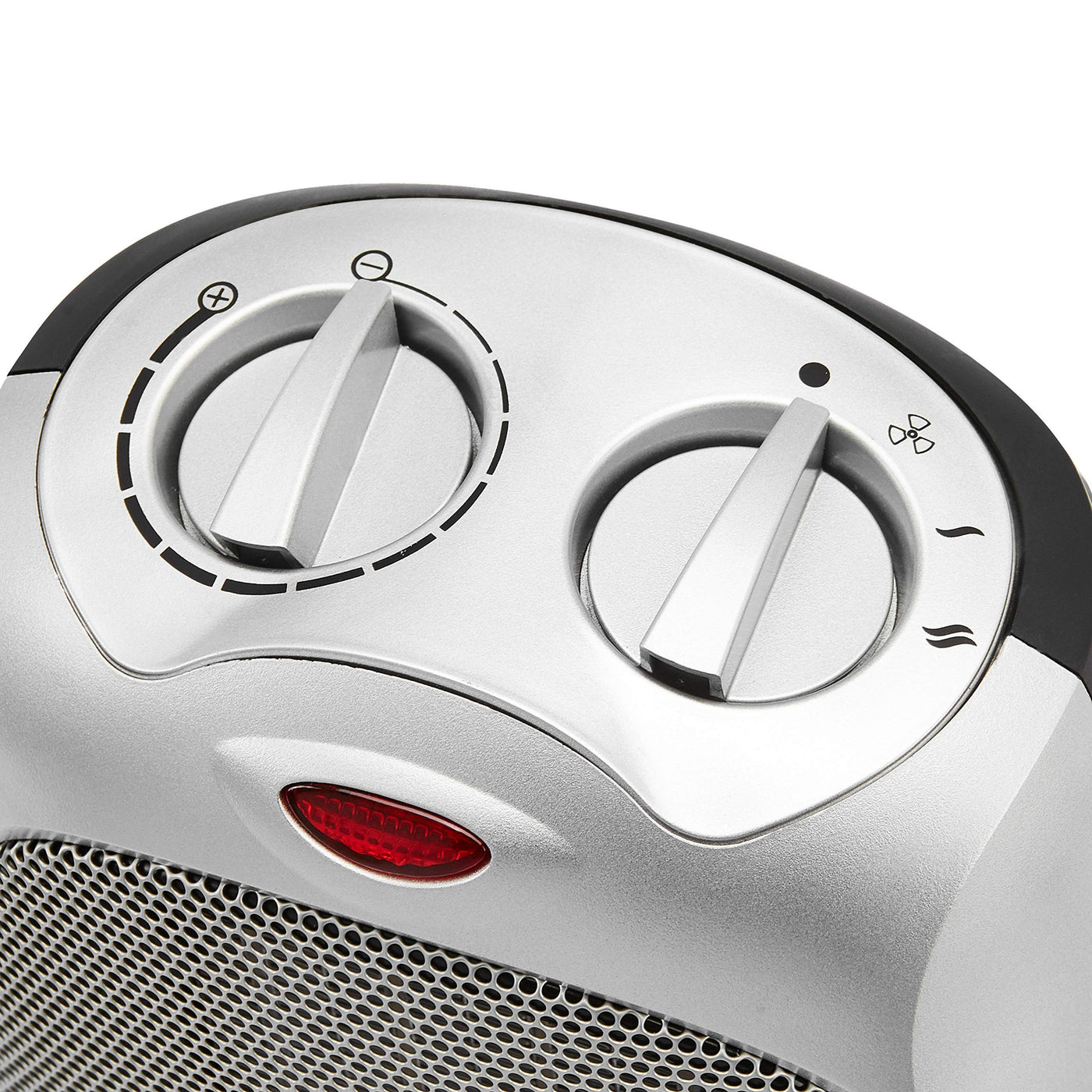 Amazon Basics - Keramik-Standheizung, 1500 W, mit verstellbarem Thermostat - Silberfarben