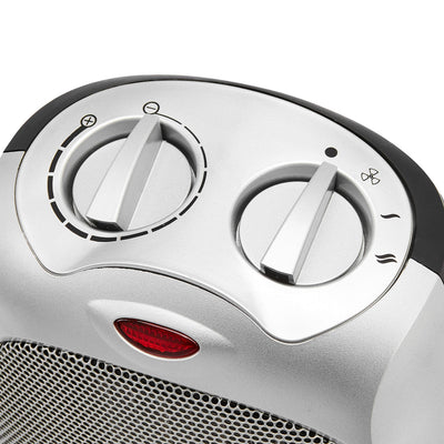 Amazon Basics - Keramik-Standheizung, 1500 W, mit verstellbarem Thermostat - Silberfarben
