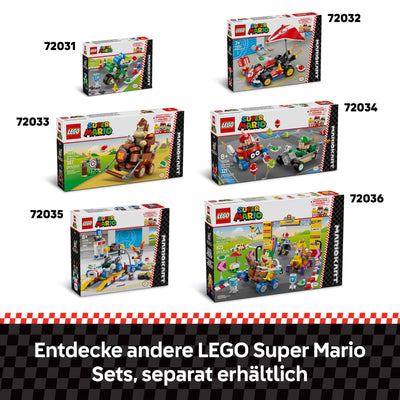 LEGO Super Mario: Mario Kart – Baby Peach & Grand Prix-Set, Nintendo Figuren – Toad, Lakitu, Baby Peach und Lemmy, Geschenk für Jungen, Mädchen und Gamer ab 8 Jahren, Abenteuer Spielzeug 72036