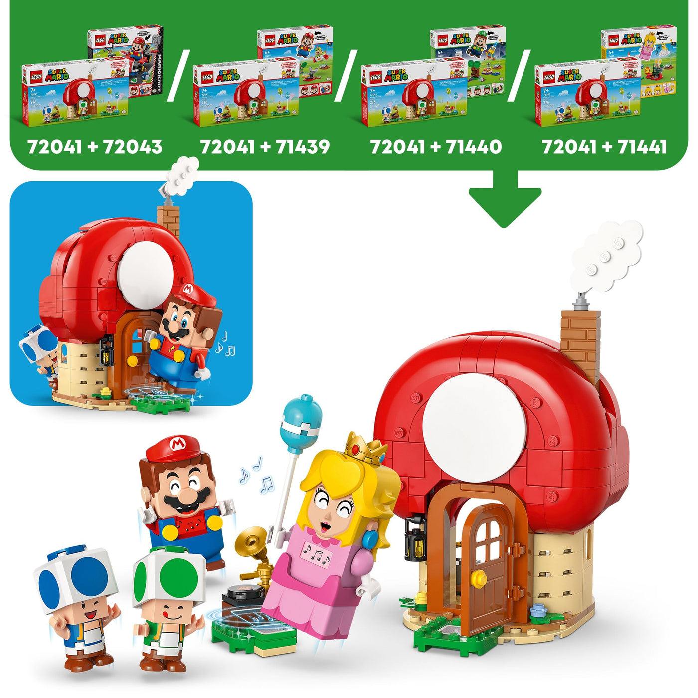 LEGO Super Mario Party bei Toads Haus - Interaktives Set mit 2 Figuren, Küche, Schlafzimmer & Picknicktisch - Kinder Spielset zum Bauen - Gamer Geschenk für Jungen & Mädchen ab 7 Jahren - 72041