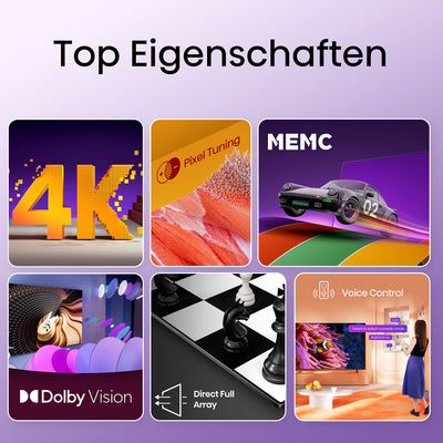 Hisense 70E6KT 177cm (70 Zoll) Fernseher, 4K UHD, HDR, Dolby Vision, Triple Tuner DVB-C/S/ S2/ T/ T2, Smart-TV, Bluetooth, WiFi, Alexa Built-In, DTS Virtual X, Hotel Mode, Schwarz [2023]