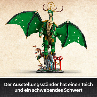 LEGO NINJAGO Wächterdrache Bauset - Mit Drachenfigur, Meister Wu Minifigur & Ständer – Bauspielset für Jungen ab 14 Jahren & Teenager 71847
