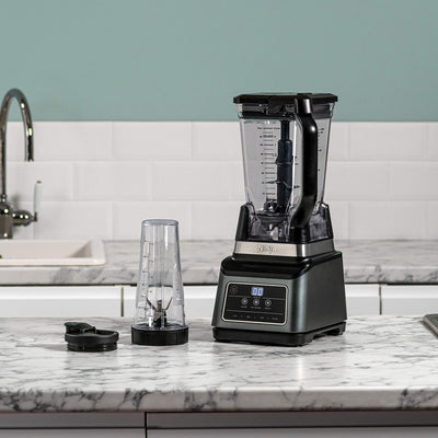 Ninja 2-in-1 Mixer mit 3 Programmen; Mixen, Max Mixen und Zerkleinern & 4 manuellen Einstellungen, 2,1L Krug & 700ml Becher, 1200W, spülmaschinenfest, Auto-iQ, Schwarz BN750EU