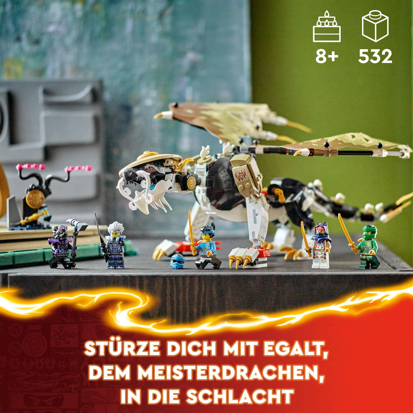 LEGO NINJAGO Egalt der Meisterdrache, Ninja-Set mit Drachen-Spielzeug und 5 Figuren inkl. Lloyd und NYA, Drachenmeister, Geschenk für Jungs und Mädchen ab 8 Jahren 71809