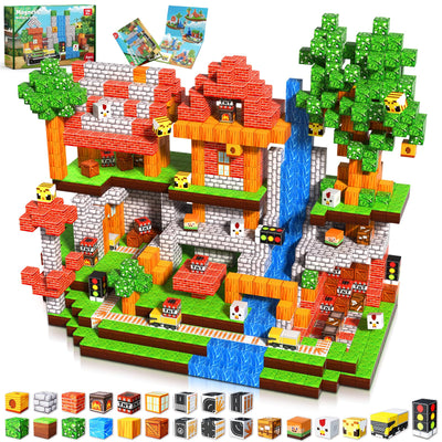 Annexfun Magnetische Bausteine 150pcs Magnetbausteine - Kücken Abenteuer Stadtleben mit Straße, Ampeln & Bienen | Lernspielzeug ab 4 Jahren | Kreatives Geschenk zu Weinachten