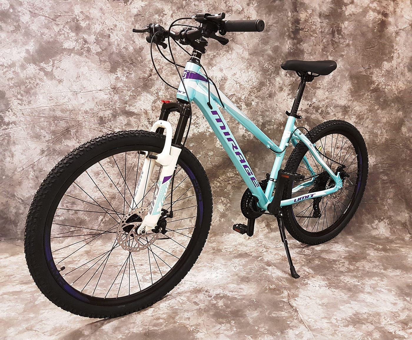 Generisch 26 Zoll Aluminium Damen Mountainbike Gefedert mit 21-Gang Daumenklickkettenschaltung, Scheibenbremsen NEU 2670-Türkis-Weiss, Bitte BEACHTEN AB 155 cm KÖPERGRÖSSE GEEIGNET !!!!!!!