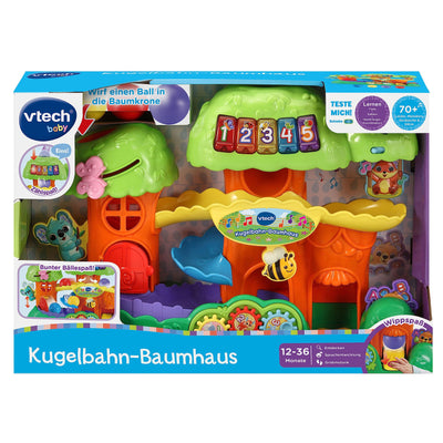Vtech Baby Kugelbahn-Baumhaus – Interaktive Kugelbahn mit Leuchttasten, Tieren und spannenden Elementen – Für Kinder von 12-36 Monaten