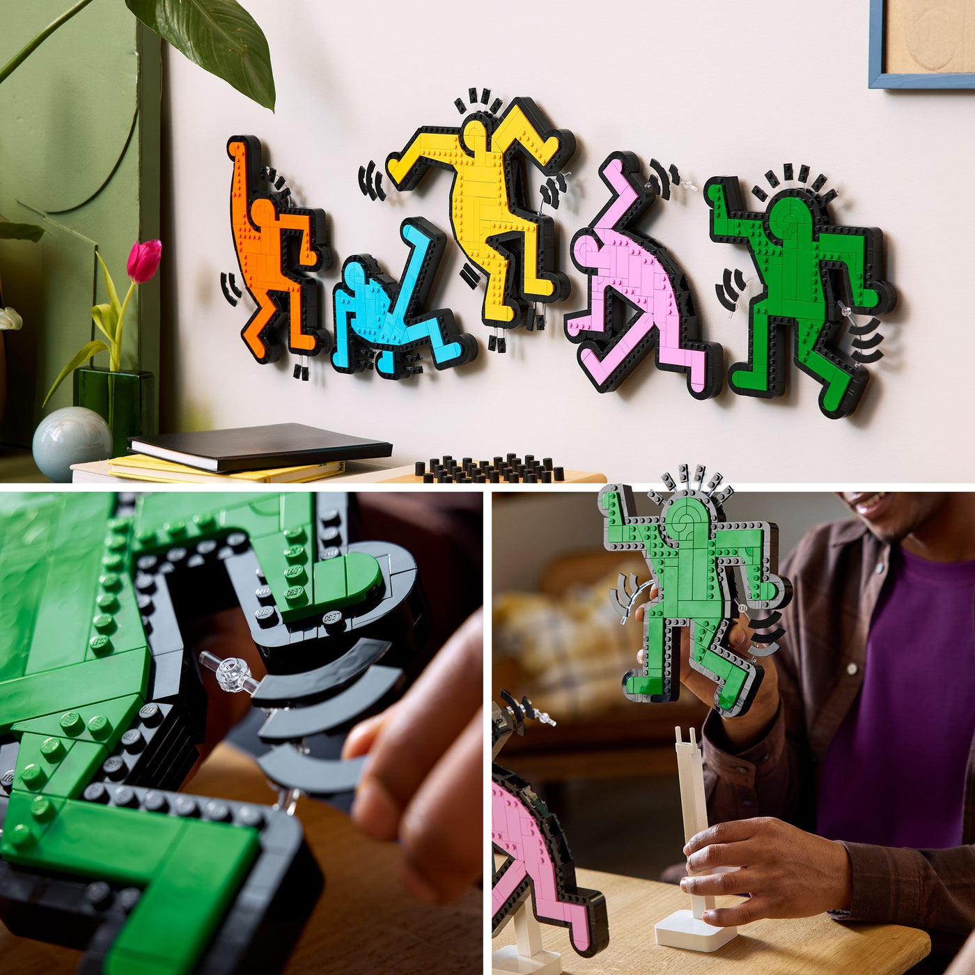 LEGO Art Keith Haring – Tanzende Figuren – Bauset für Erwachsene – Wandkunst oder DIY-Dekoration für Zuhause in leuchtenden Farben – Originelles Geschenk für Männer und Frauen 31216