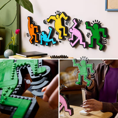 LEGO Art Keith Haring – Tanzende Figuren – Bauset für Erwachsene – Wandkunst oder DIY-Dekoration für Zuhause in leuchtenden Farben – Originelles Geschenk für Männer und Frauen 31216
