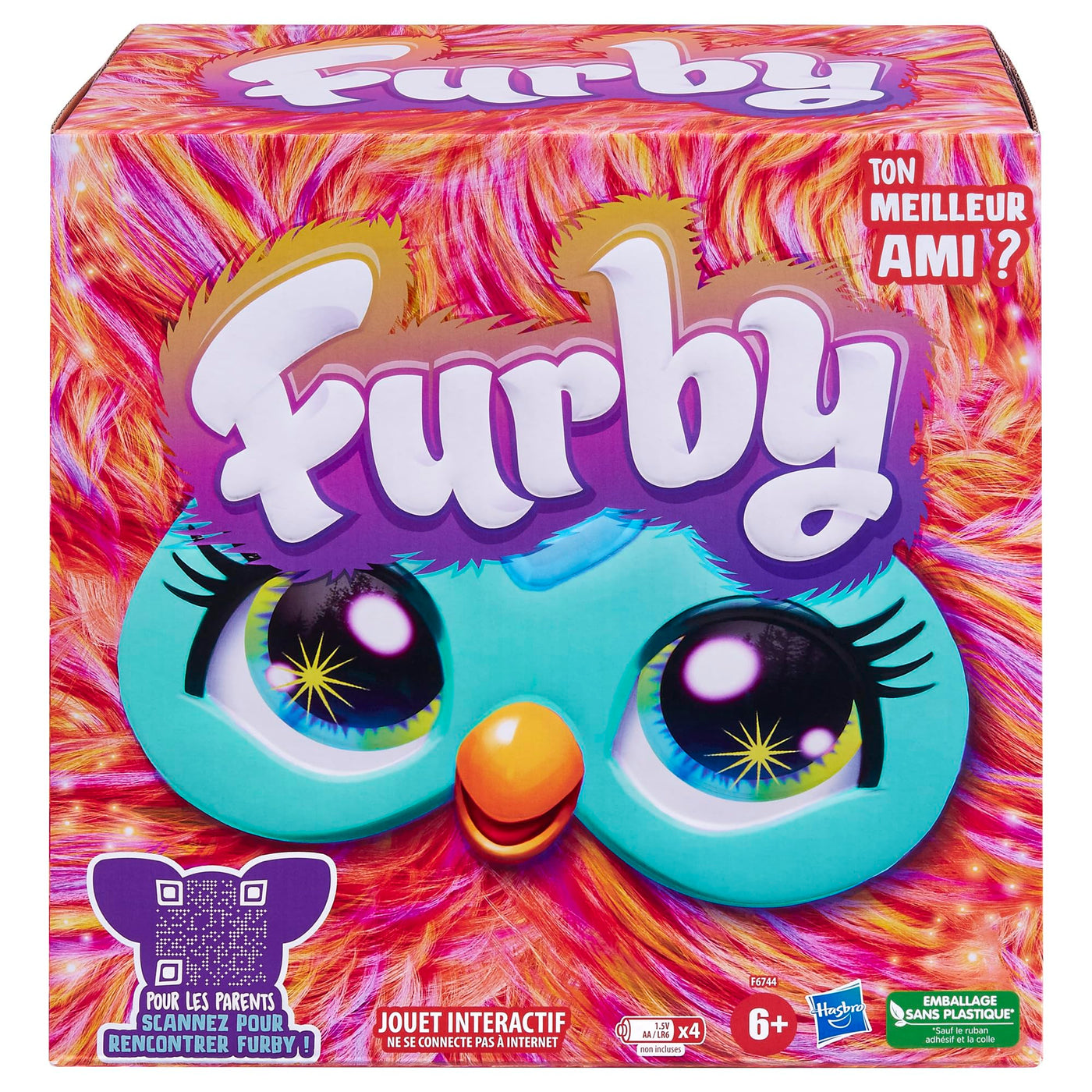 Furby Korallenroter Plüsch, interaktiv – Französische Version (Die Verpackung kann variieren)