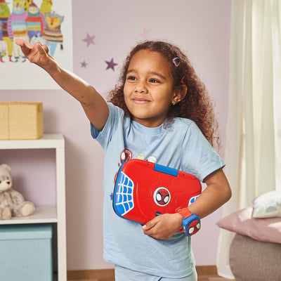 VTech Spidey und seine Super-Freunde - Lernlaptop – Lerncomputer mit QWERTZ-Tastatur und Inhalten zu Buchstaben, Buchstabenlauten, einfacher Addition und Subtraktion u. v. m. Für Kinder von 3-6 Jahren